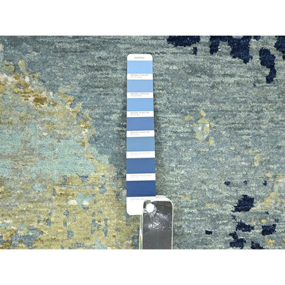 Modern and Contemporary Wool Hand Knotted Rug Grey 2.6x9.11 -O083176