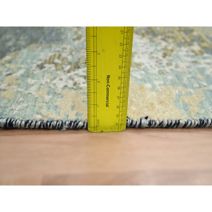Modern and Contemporary Wool Hand Knotted Rug Grey 2.6x9.11 -O083176