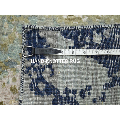 Modern and Contemporary Wool Hand Knotted Rug Grey 2.6x9.11 -O083176