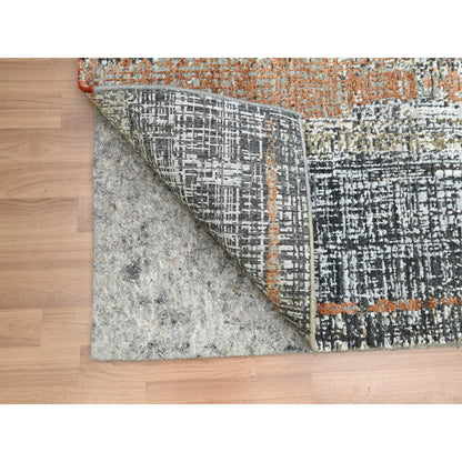 Modern and Contemporary Wool Hand Knotted Rug Grey 4.1x6.3 -O083179