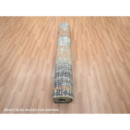 Modern and Contemporary Wool Hand Knotted Rug Grey 4.1x6.3 -O083179