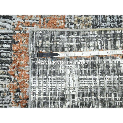 Modern and Contemporary Wool Hand Knotted Rug Grey 4.1x6.3 -O083179