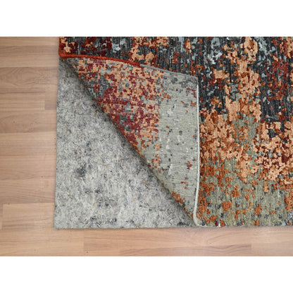 Modern and Contemporary Wool Hand Knotted Rug Grey 4.0x6.2 -O083183