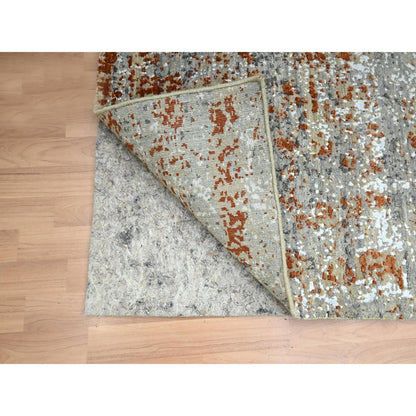 Modern and Contemporary Wool Hand Knotted Rug Grey 4.0x6.0 -O083184