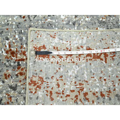 Modern and Contemporary Wool Hand Knotted Rug Grey 4.0x6.0 -O083184