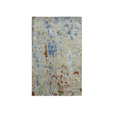 Modern and Contemporary Wool Hand Knotted Rug Beige 3.0x5.1 -O083188