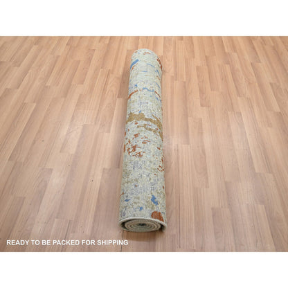 Modern and Contemporary Wool Hand Knotted Rug Beige 3.0x5.1 -O083188