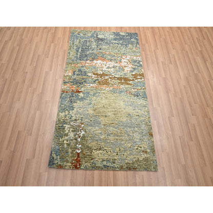 Modern and Contemporary Wool Hand Knotted Rug Brown 3.1x5.4 -O083190