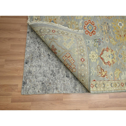 Tribal & Geometric Wool Hand Knotted Rug Grey 9.2x12.0 -O083198