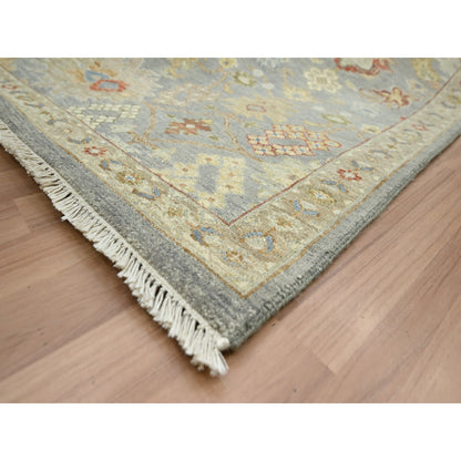 Tribal & Geometric Wool Hand Knotted Rug Grey 9.2x12.0 -O083198