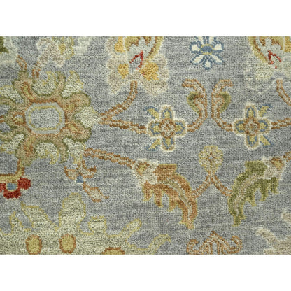 Tribal & Geometric Wool Hand Knotted Rug Grey 9.2x12.0 -O083198