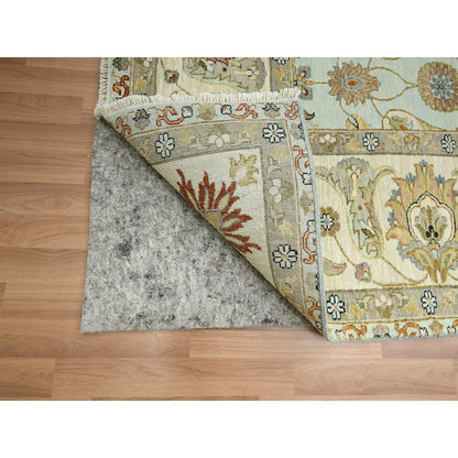 Tribal & Geometric Wool Hand Knotted Rug Blue 9.0x12.0 -O083199