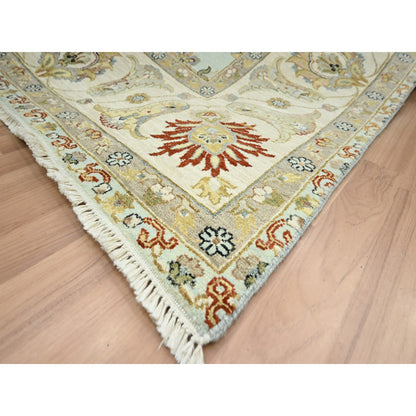 Tribal & Geometric Wool Hand Knotted Rug Blue 9.0x12.0 -O083199