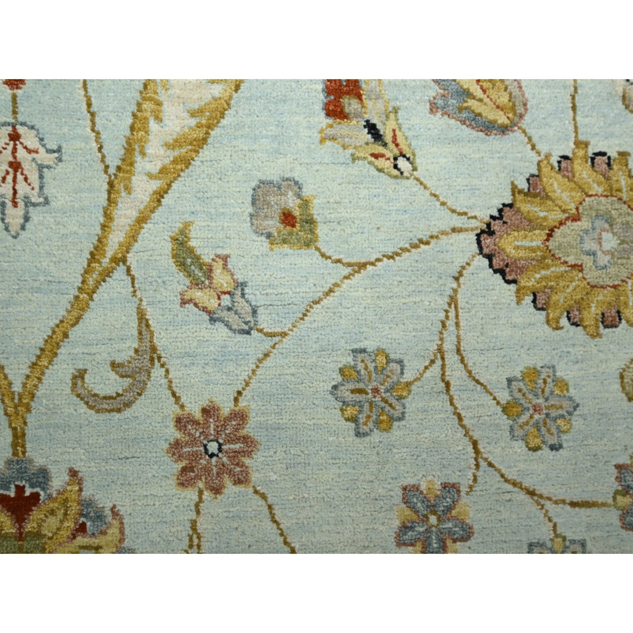 Blue 9'0" x 12'0" Tribal & Geometric Hand knotted Wool Rug - Sku: O083199