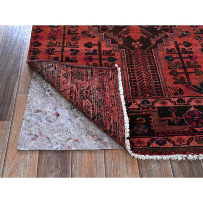Overdyed & Vintage Wool Hand Knotted Rug Orange 2.11x10.11 -O0831