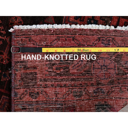 Overdyed & Vintage Wool Hand Knotted Rug Orange 2.11x10.11 -O0831
