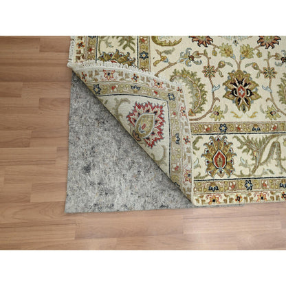 Tribal & Geometric Wool Hand Knotted Rug Ivory 6.1x9.3 -O083205
