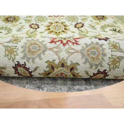 Tribal & Geometric Wool Hand Knotted Rug Ivory 4.1x4.2 -O083211