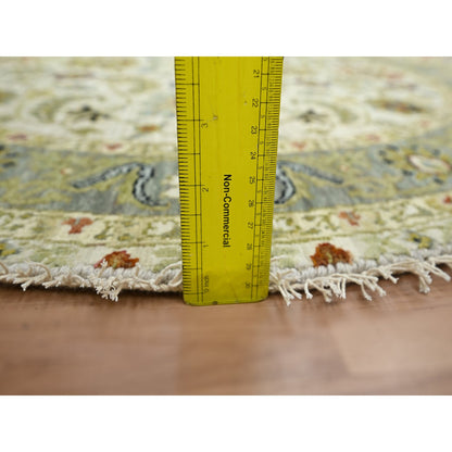 Tribal & Geometric Wool Hand Knotted Rug Ivory 4.1x4.2 -O083211