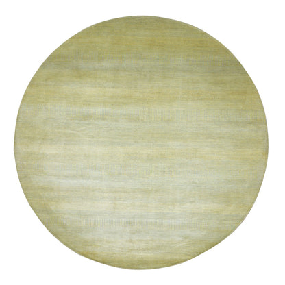 Modern and Contemporary Wool & Silk Hand Knotted Rug Yellow 7.10x7.10 -O083212