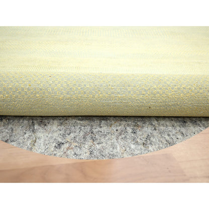 Modern and Contemporary Wool & Silk Hand Knotted Rug Yellow 7.10x7.10 -O083212