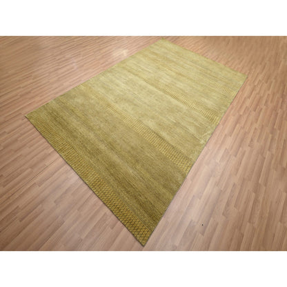 Modern and Contemporary Wool & Silk Hand Knotted Rug Brown 6.1x9.6 -O083213