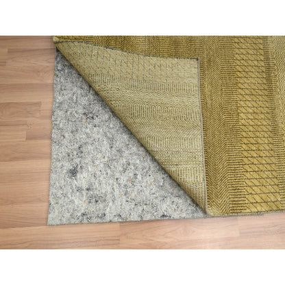 Modern and Contemporary Wool & Silk Hand Knotted Rug Brown 6.1x9.6 -O083213