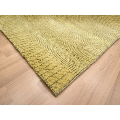 Modern and Contemporary Wool & Silk Hand Knotted Rug Brown 6.1x9.6 -O083213
