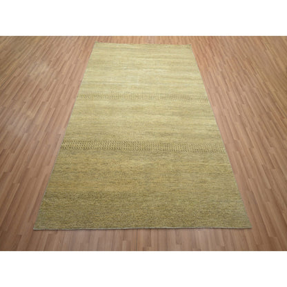 Modern and Contemporary Wool & Silk Hand Knotted Rug Brown 6.0x9.0 -O083214