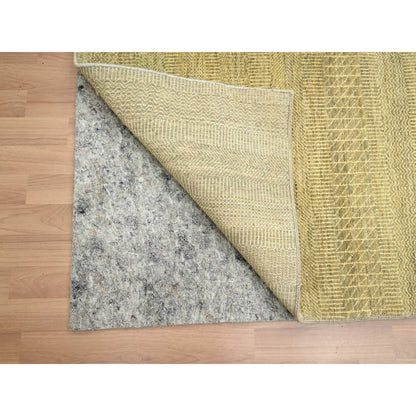 Modern and Contemporary Wool & Silk Hand Knotted Rug Brown 6.0x9.0 -O083214