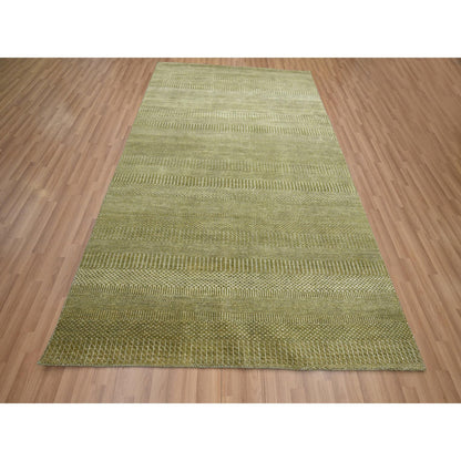 Modern and Contemporary Wool & Silk Hand Knotted Rug Brown 6.0x8.9 -O083215