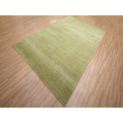 Modern and Contemporary Wool & Silk Hand Knotted Rug Brown 6.0x8.9 -O083215