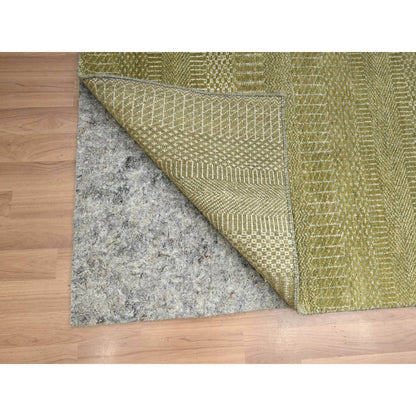 Modern and Contemporary Wool & Silk Hand Knotted Rug Brown 6.0x8.9 -O083215