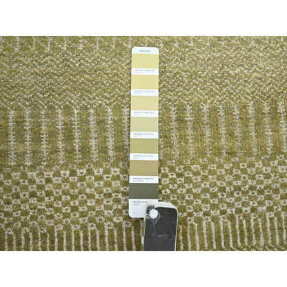 Modern and Contemporary Wool & Silk Hand Knotted Rug Brown 6.0x8.9 -O083215