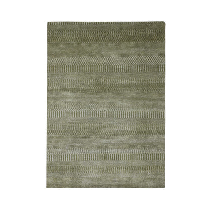 Modern and Contemporary Wool & Silk Hand Knotted Rug Brown 4.9x6.9 -O083216