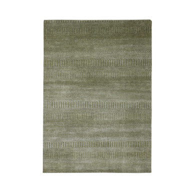 Modern and Contemporary Wool & Silk Hand Knotted Rug Brown 4.9x6.9 -O083216