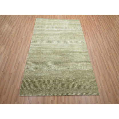 Modern and Contemporary Wool & Silk Hand Knotted Rug Brown 4.9x6.9 -O083216