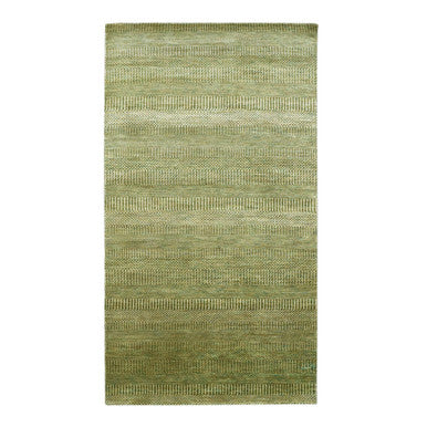Modern and Contemporary Wool & Silk Hand Knotted Rug Brown 4.0x8.0 -O083218