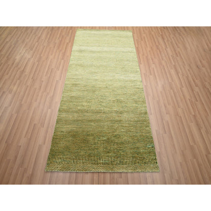 Modern and Contemporary Wool & Silk Hand Knotted Rug Brown 4.0x8.0 -O083218