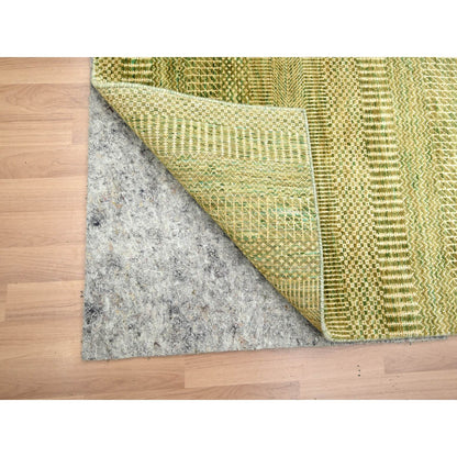 Modern and Contemporary Wool & Silk Hand Knotted Rug Brown 4.0x8.0 -O083218
