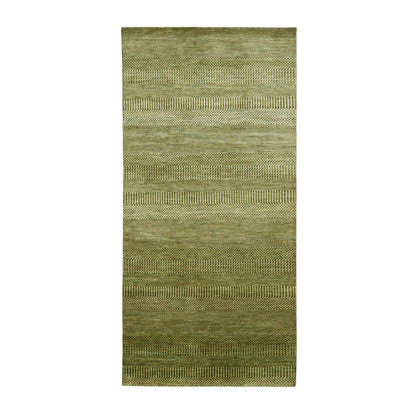 Modern and Contemporary Wool & Silk Hand Knotted Rug Brown 3.10x8.0 -O083219