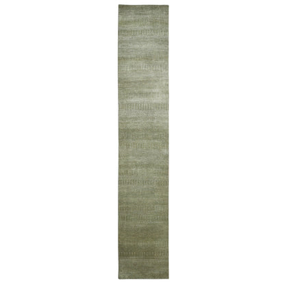 Modern and Contemporary Wool & Silk Hand Knotted Rug Grey 2.5x13.6 -O083220