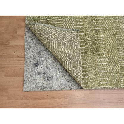 Modern and Contemporary Wool & Silk Hand Knotted Rug Grey 2.5x13.6 -O083220