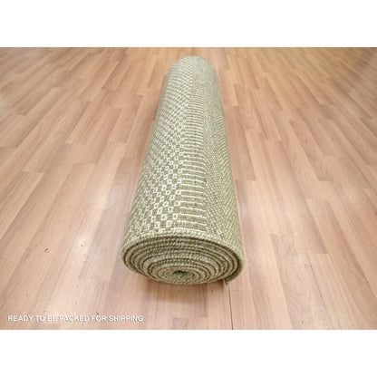Modern and Contemporary Wool & Silk Hand Knotted Rug Grey 2.5x13.6 -O083220