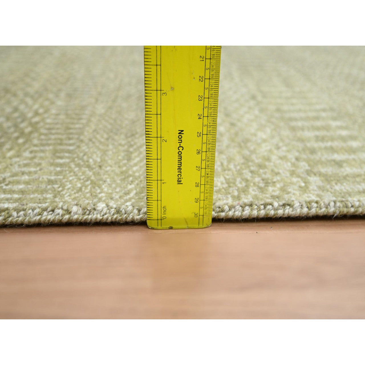 Gray 2'5" x 13'6" Modern and Contemporary Hand knotted Wool/Silk Rug - Sku: O083220
