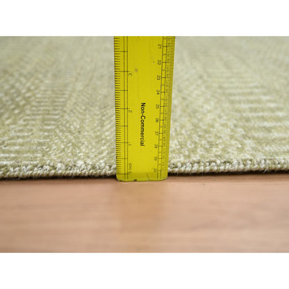 Modern and Contemporary Wool & Silk Hand Knotted Rug Grey 2.5x13.6 -O083220