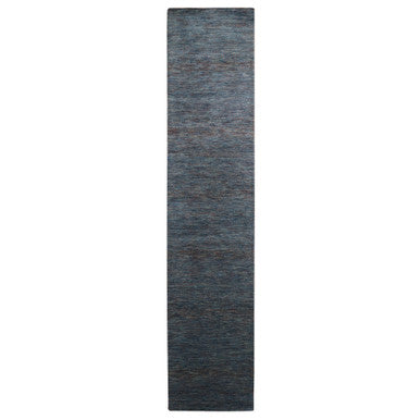 Modern and Contemporary Wool & Silk Hand Knotted Rug Blue 2.7x12.2 -O083221