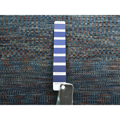 Modern and Contemporary Wool & Silk Hand Knotted Rug Blue 2.7x12.2 -O083221