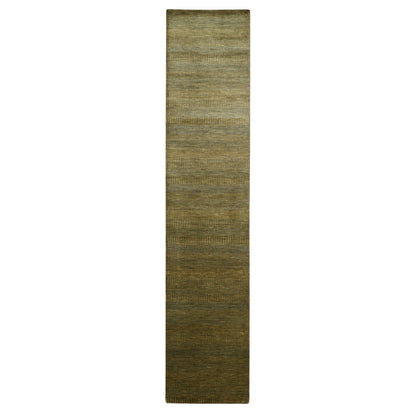 Modern and Contemporary Wool & Silk Hand Knotted Rug Brown 2.8x12.2 -O083222