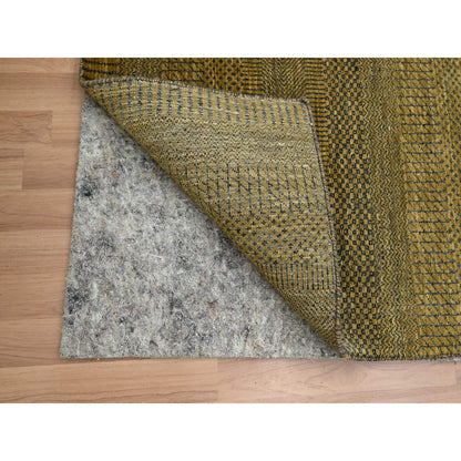 Modern and Contemporary Wool & Silk Hand Knotted Rug Brown 2.8x12.2 -O083222
